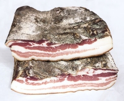 Smoked raw bacon - South Tyrol - Freshly sliced ​​